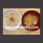玄米ご飯+大地の贈り物味噌+味噌汁実物写真
