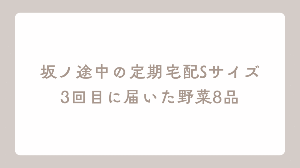 坂ノ途中定期宅配S３回目に届いた野菜記事アイキャッチ画像